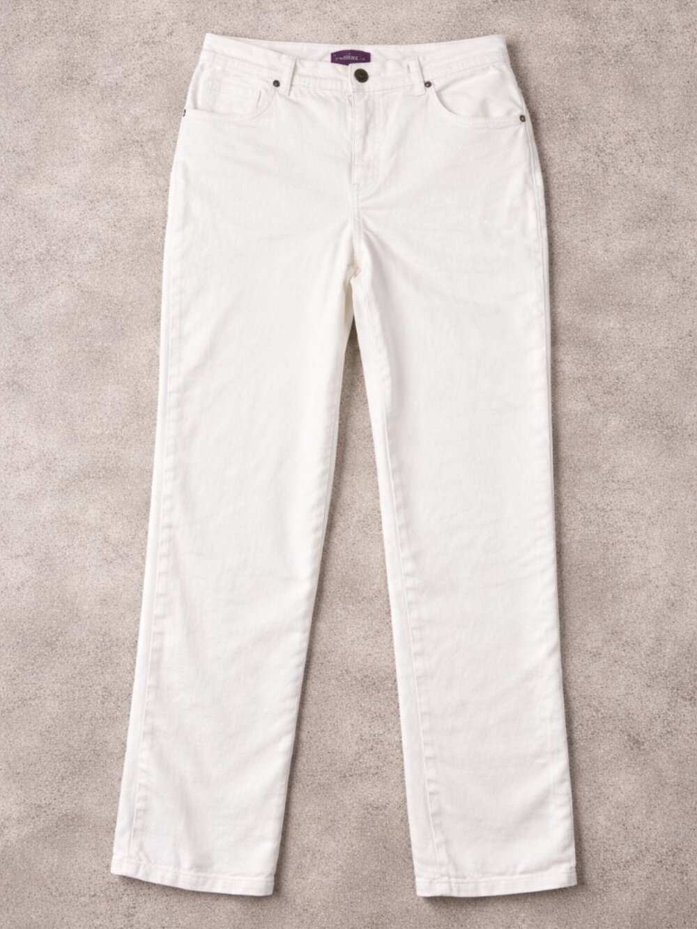 Gloria Vanderbilt Size 10 White Straight Leg Jeans Classic High Rise Denim